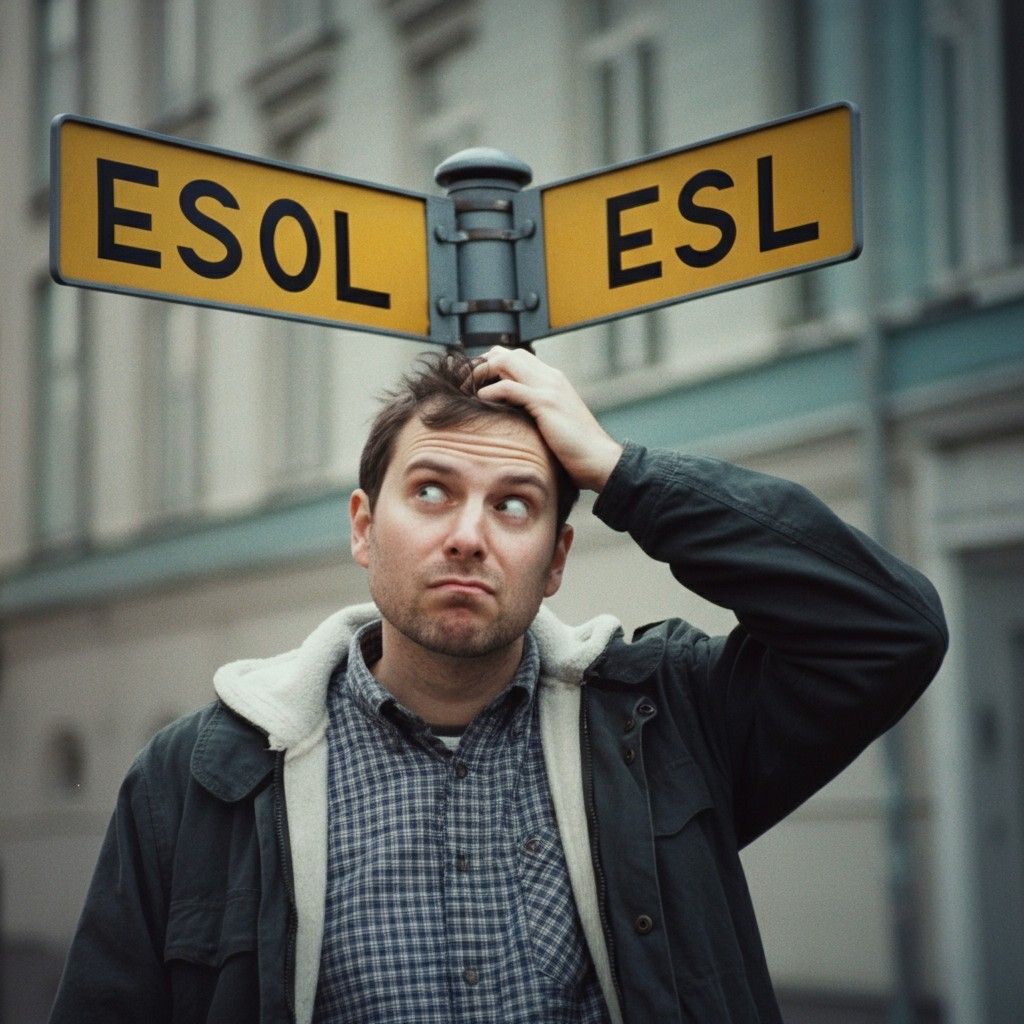 ESOL vs ESL lost street sign
